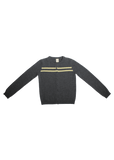 Cashmere Wool Stripe Cardigan in Charcoal/Butter