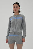 Cashmere Wool Stripe Cardigan