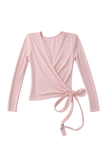 BALLERINA WRAP TOP IN POWDER PINK