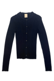 Ribbed Knit Cardigan in Navy