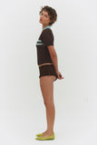 ARACI KNIT POLO TOP IN COCOA CREAM