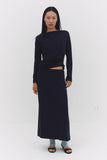 NARAE LONG SLEEVE TOP IN NAVY
