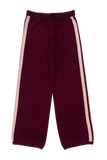 CASHMERE WOOL STRIPE WIDE-LEG PANT IN RASPBERRY