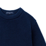 Classic Chunky Knit Baby Romper in Navy