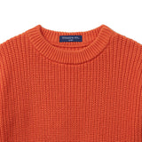 Classic Knit Baby Sweater in Orange Rust